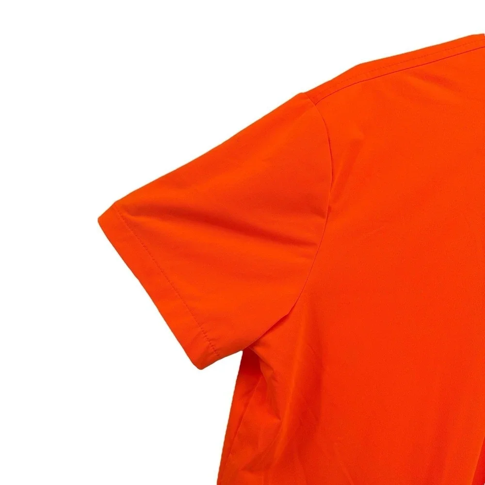 Polo Ralph Lauren Orange Short Sleeve Polo Shirt Men's Large Blue Logo